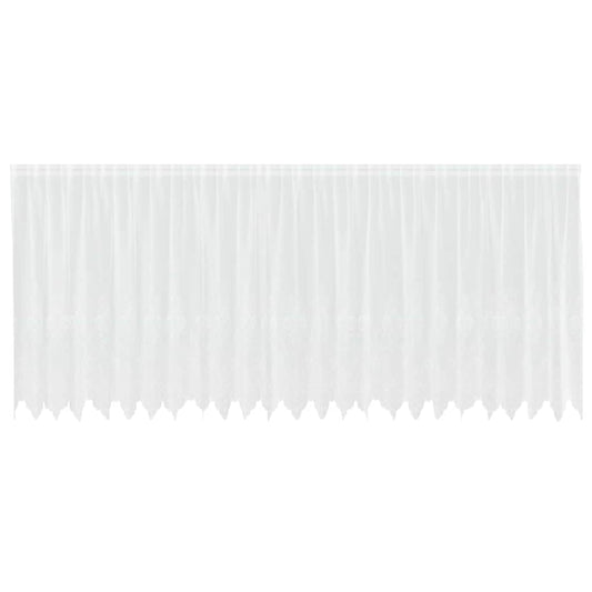 Spitzenvorhang mit Vorhängen Floral Weiß 160 x 600 cm Polyester