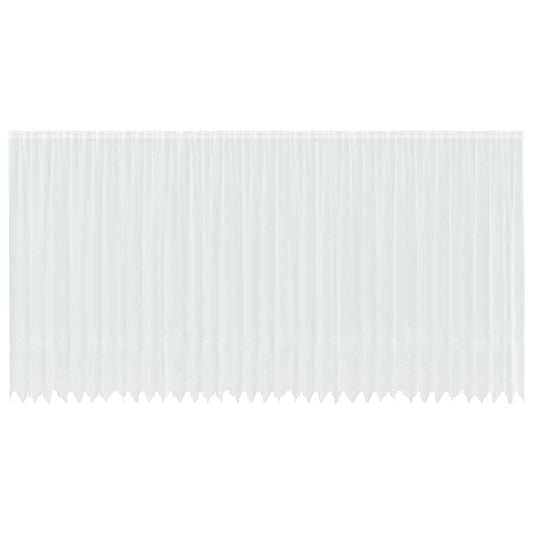 Spitzenvorhang mit Vorhängen Floral Weiß 260 x 900 cm Polyester