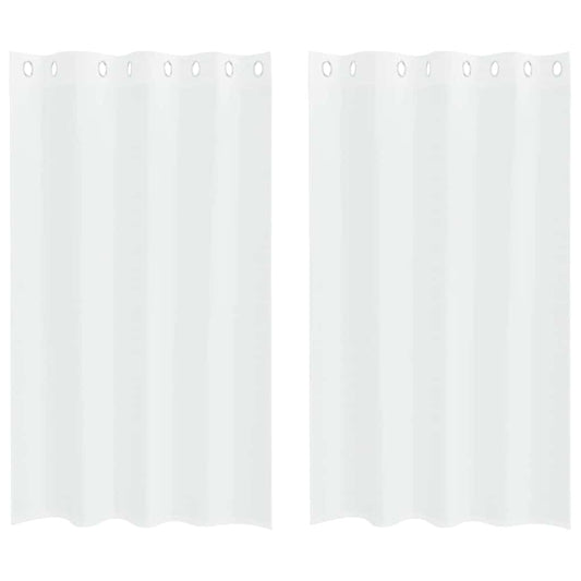 Voile-Vorhang mit Vorhängen 2 pcs Weiß 175 x 140 cm Polyester