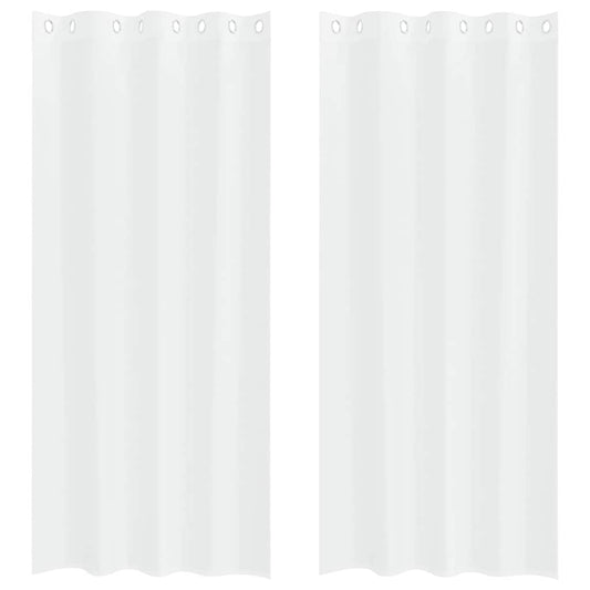 Voile-Vorhang mit Vorhängen 2 pcs Weiß 225 x 140 cm Polyester