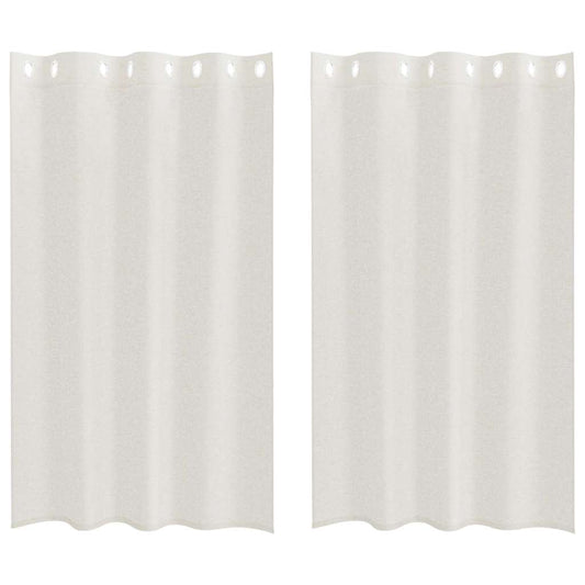 Voile-Vorhang mit Vorhängen 2 pcs Creme 175 x 140 cm Polyester