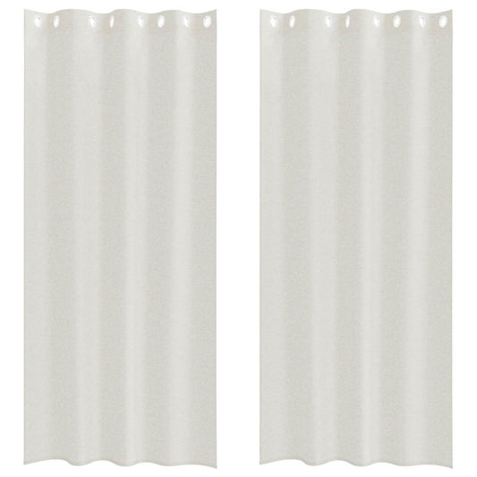 Voile-Vorhang mit Vorhängen 2 pcs Creme 225 x 140 cm Polyester