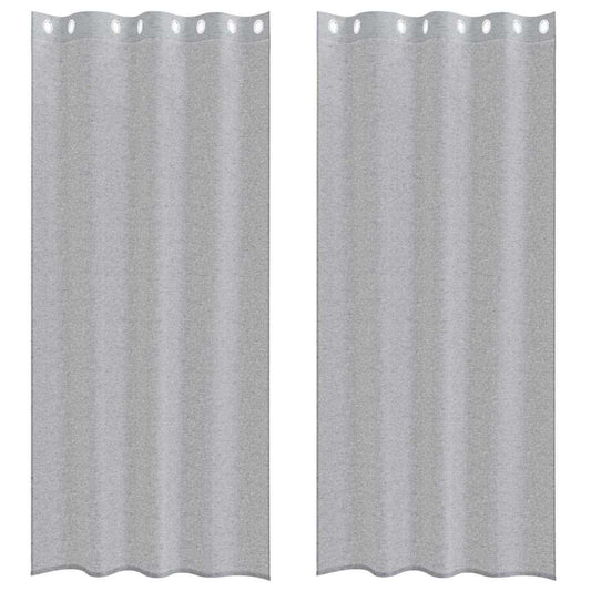 Voile-Vorhang 2 pcs Dunkelgrau 260 x 140 cm Polyester