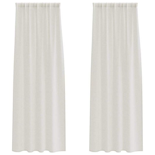 Voile-Vorhang mit Vorhängen 2 pcs Creme 245 x 140 cm Polyester