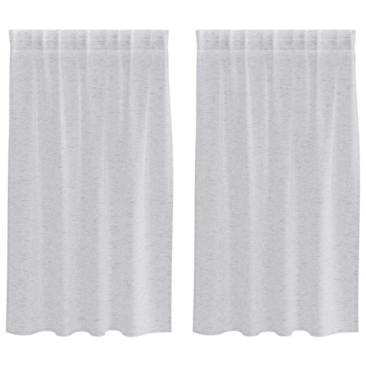 Voile-Vorhang 2 pcs Hellgrau 140 x 140 cm Polyester