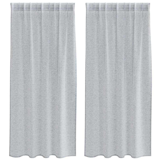 Voile-Vorhang 2 pcs Dunkelgrau 175 x 140 cm Polyester