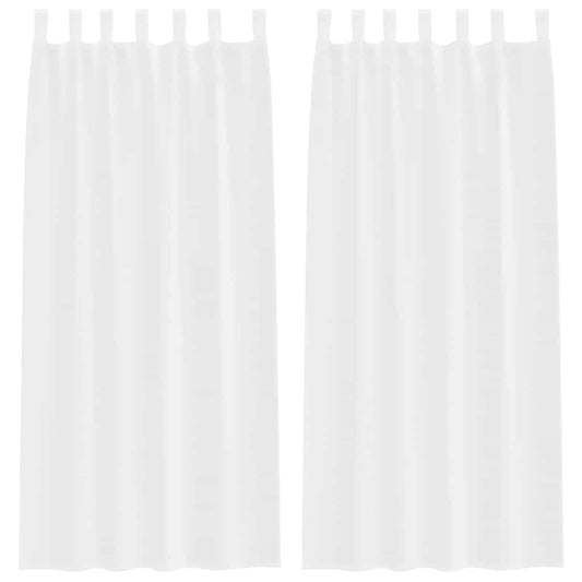 Voile-Vorhang mit Vorhängen 2 pcs Weiß 225 x 140 cm Polyester