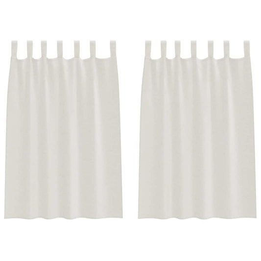 Voile-Vorhang mit Vorhängen 2 pcs Creme 140 x 140 cm Polyester