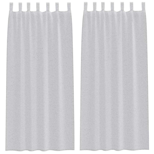 Voile-Vorhang 2 pcs Hellgrau 225 x 140 cm Polyester