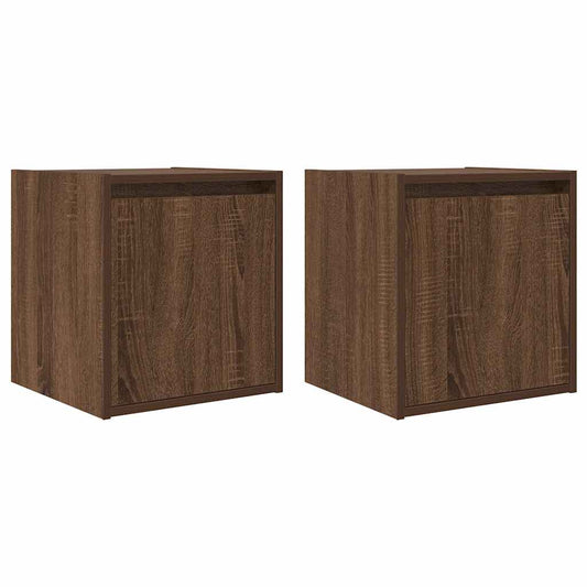 Wand-Nachttische 2 Stk. Braun Eichen-Optik 38x34x40 cm