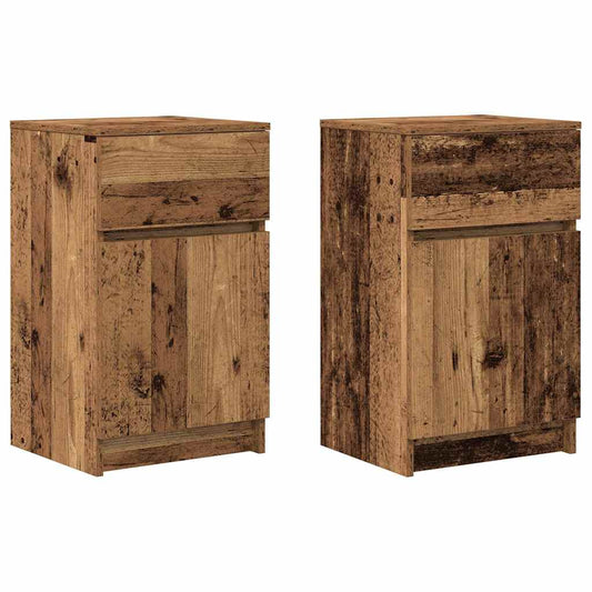 Nachttische 2 Stk. Altholz-Optik 39x35x65 cm Holzwerkstoff