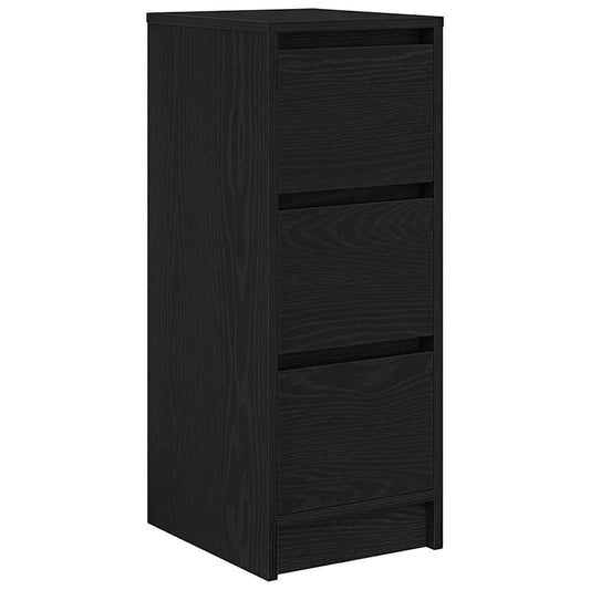 Sideboard Schwarz Eichen-Optik 29,5x34x76 cm Holzwerkstoff