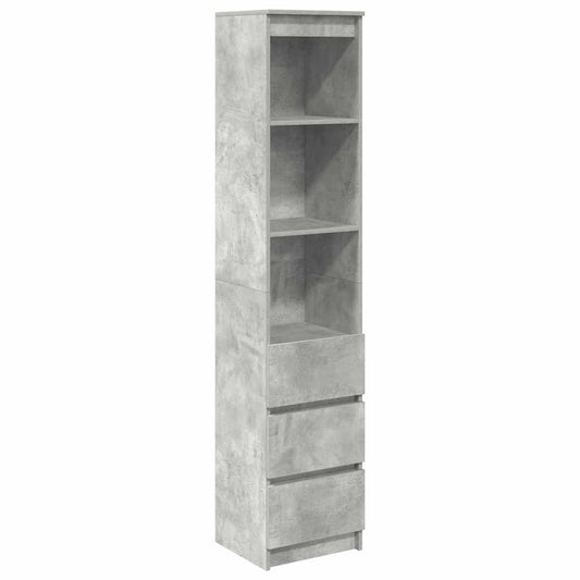 Highboard Betongrau 37,5x35x180 cm Holzwerkstoff