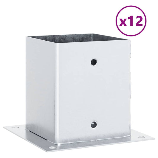 Pfostenträger Quadratisch 12 Stk. 101x101mm Stahl Verzinkt