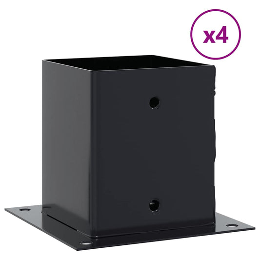 Pfostenträger Quadrat 4 Stk. 101x101 mm Stahl Pulverbeschichtet