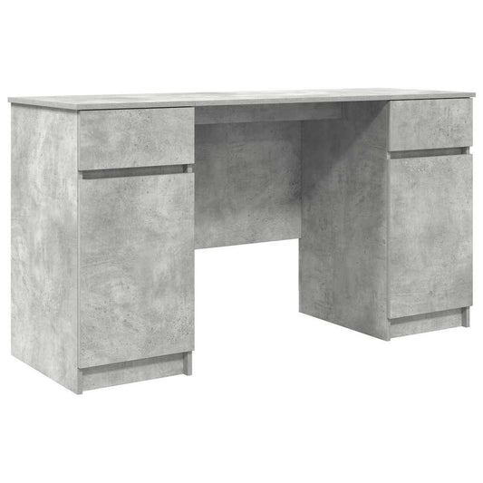Schreibtisch mit Regal Betongrau 140 x 49 x 76 cm Holzwerkstoff