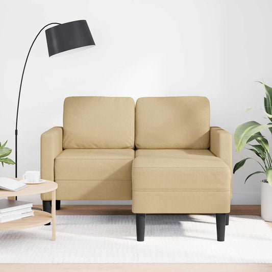 2-Sitzer-Sofa mit Chaiselongue L-Form Graugrün 125 cm Leinen