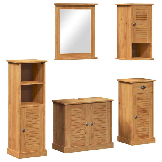 Badezimmermöbel Set VIGO 5 pcs Honigbraun 37 x 34 x 110 cm