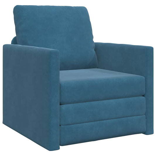 Schlafsofa Blau 74 x 77 x 81 cm Samt