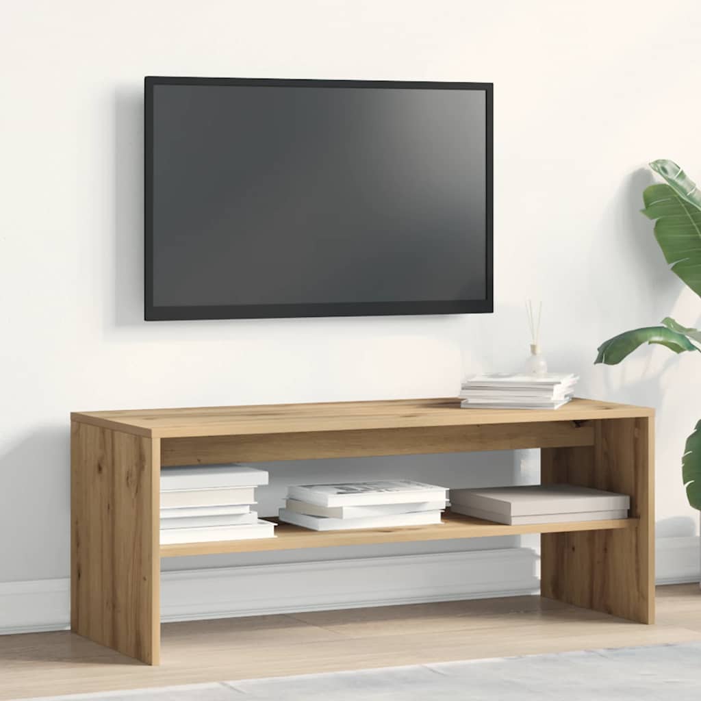 TV-hylde Håndværks eg 100x40x40 cm træmateriale