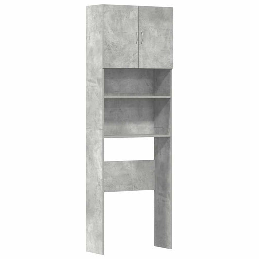 Waschmaschinenschrank Betongrau 64x24x190 cm Holzwerkstoff
