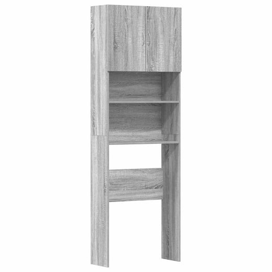 Waschmaschinenschrank Grau Sonoma 64x24x190 cm Holzwerkstoff