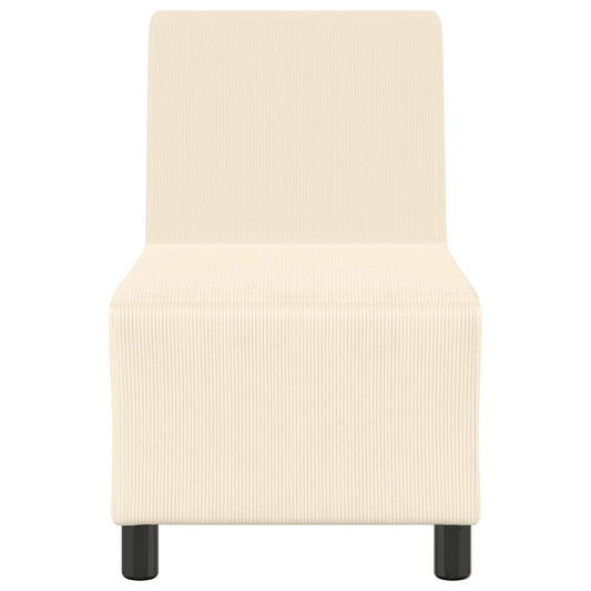 | Modulares Armfreies Sofa | Creme 55 x 74 x 82 cm Cordstoff