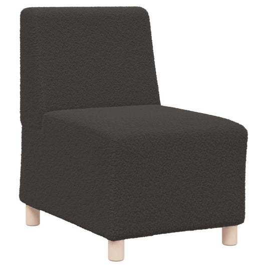 Modulares Sofa ohne Armlehnen Dunkelgrau 55 cm Gelockter Wollstoff
