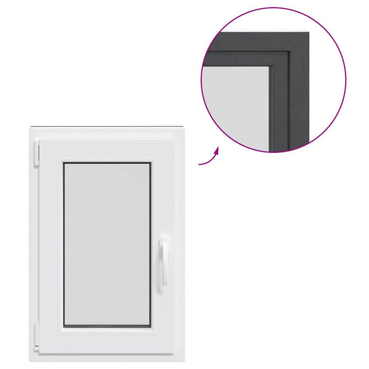 Kellerfenster "RISOR" 50x75 cm Drehkipp DIN Links Anthrazit