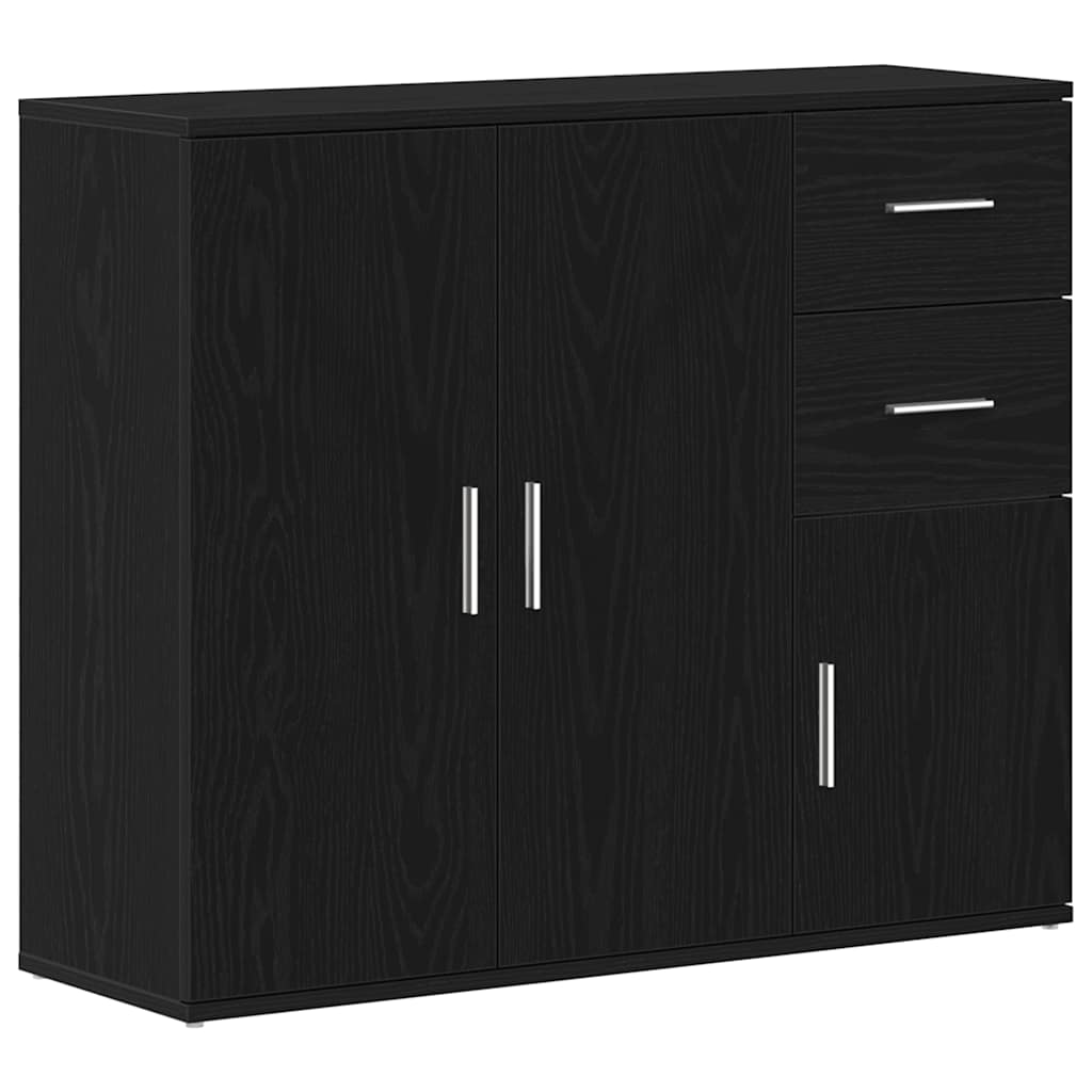 Skænk Sort Eg Look 91x29,5x75 cm Træmateriale