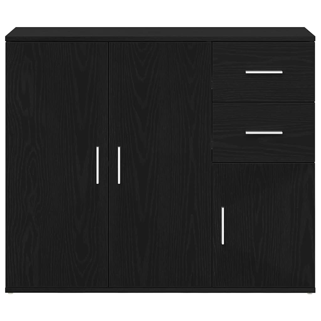 Skænk Sort Eg Look 91x29,5x75 cm Træmateriale
