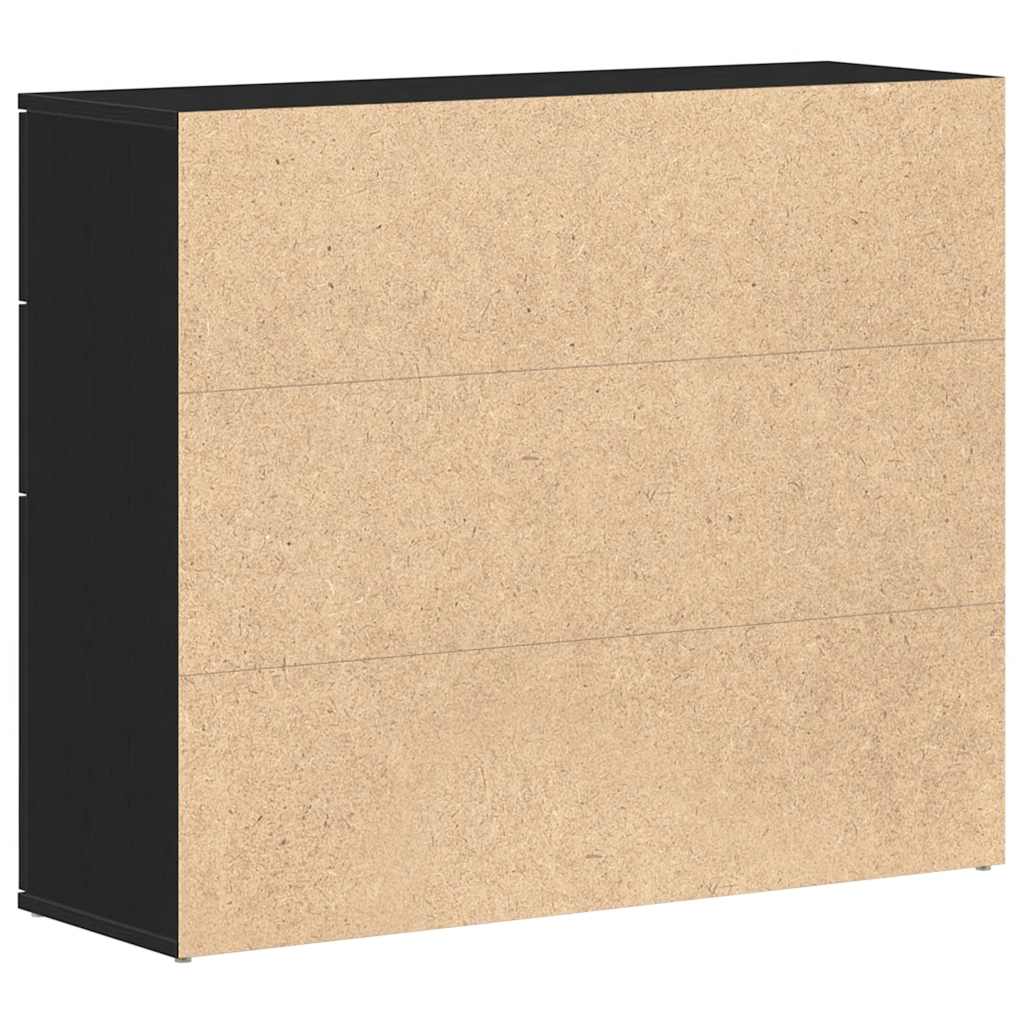 Skænk Sort Eg Look 91x29,5x75 cm Træmateriale