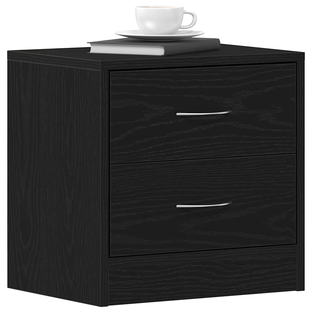 Nachttische 2Stk. Schwarz Eichen-Optik 40x30x40cm Holzwerkstoff