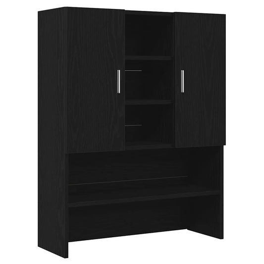 Waschmaschinenschrank Schwarz Eichen-Optik 70,5x25,5x90 cm