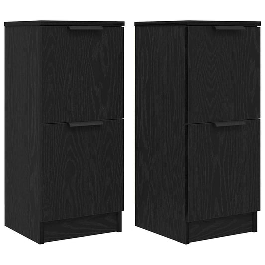 Sideboard 2 pcs Schwarze Eiche 30 x 30 x 70 cm Holzwerkstoff