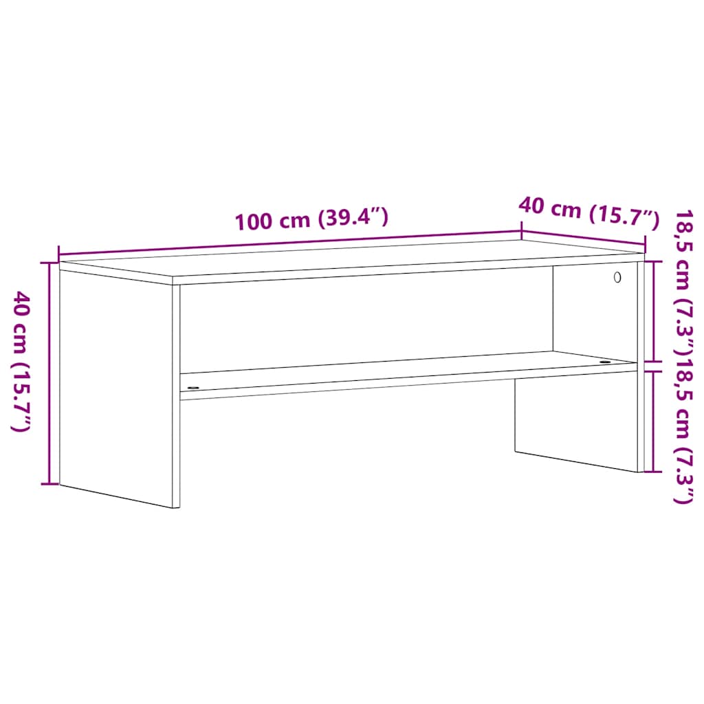 TV-skab Sort Eg Look 100x40x40 cm Træ Materiale