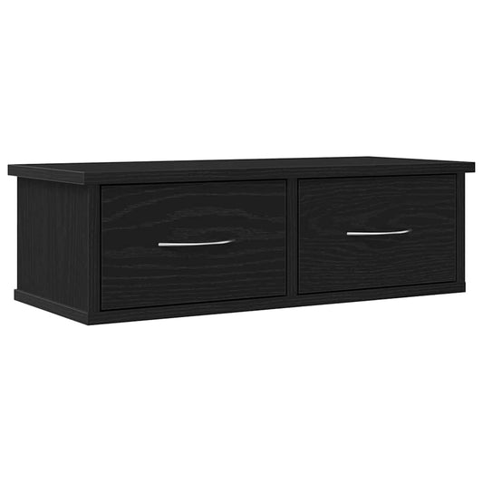 Wandschrank Wandmontiert Schwarz Eichen-Optik 60 x 26 x 18,5 cm