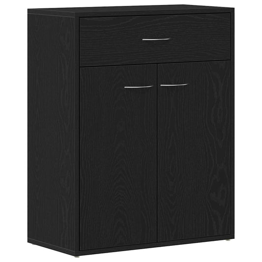 Sideboard Schwarz Eichen-Optik 60 x 30 x 75 cm Holzwerkstoff