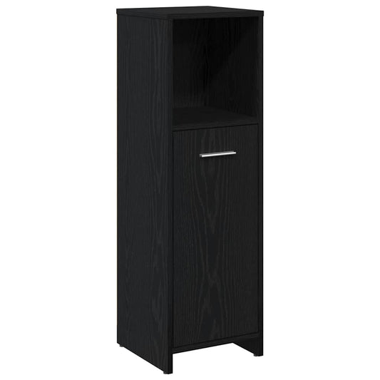 Badezimmerschrank aus schwarzer Eiche, 30 x 30 x 95 cm, Holzwerkstoff