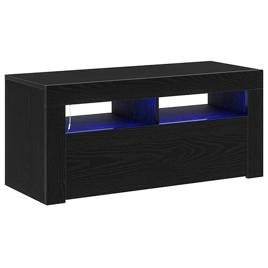TV-Schränk Schwarz Eichen-Optik 90 x 39 x 30 cm Holzwerkstoff