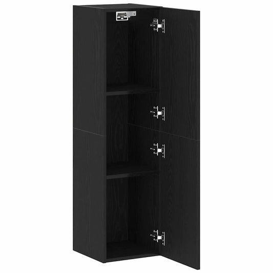 Wand-TV-Schrank Schwarz Eichen-Optik 30,5 x 30 x 110 cm