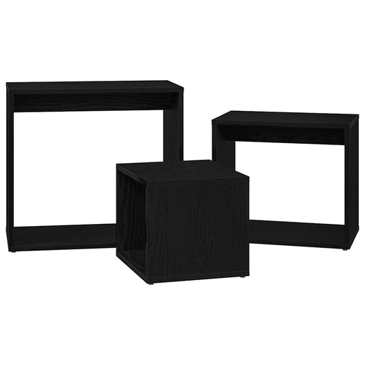 Nestingtisch 3 pcs Schwarz Eichen-Optik 55 x 30 x 50 cm