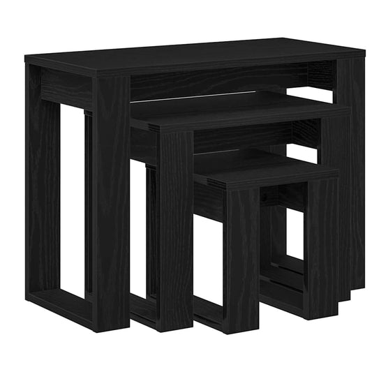 Nestingtisch 3 pcs Schwarz Eichen-Optik 61 x 28 x 47 cm