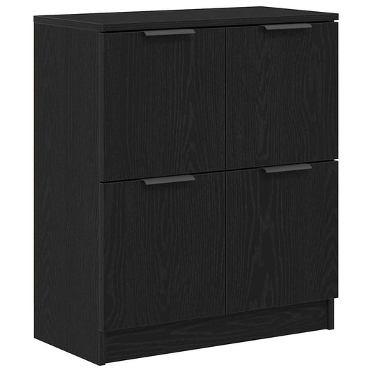 Sideboard Schwarz Eichen-Optik 60 x 30 x 70 cm Holzwerkstoff