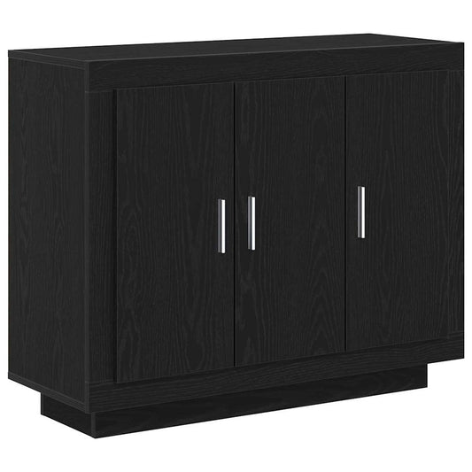 Sideboard Schwarz Eichen-Optik 92 x 35 x 75 cm Holzwerkstoff