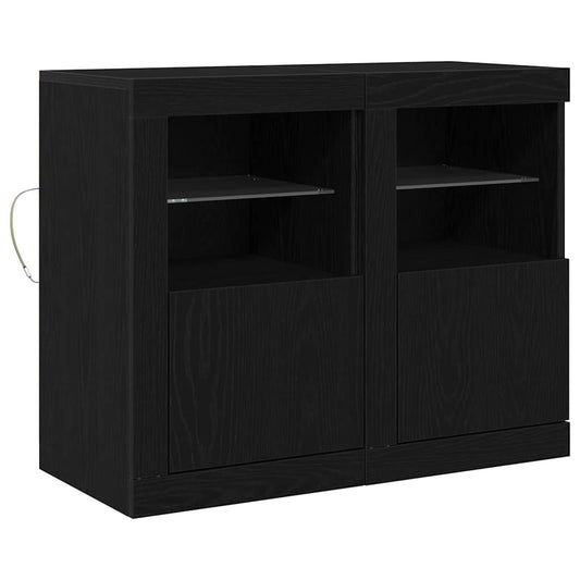 Beistellschrank 2 pcs Schwarze Eiche 41 x 37 x 67 cm