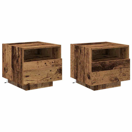 Nachttisch 2 pcs Altholz 40 x 39 x 37 cm Holzwerkstoff