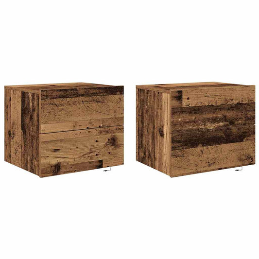 Wandmontierter Nachtschrank 2 pcs Altholz 50 x 39 x 41 cm
