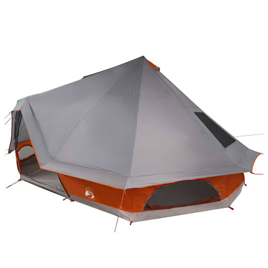 Familien-Tipi-Zelt mit Dach Grau und Orange 680 x 430 x 270 cm