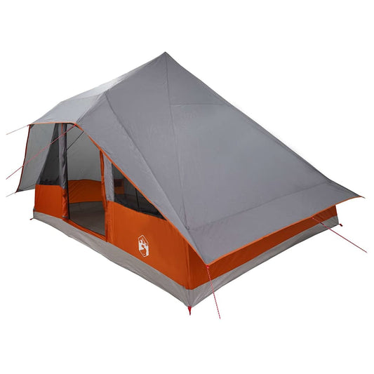 Tipi Zelt mit Dach Grau und Orange 364 x 281 x 257 cm Taft
